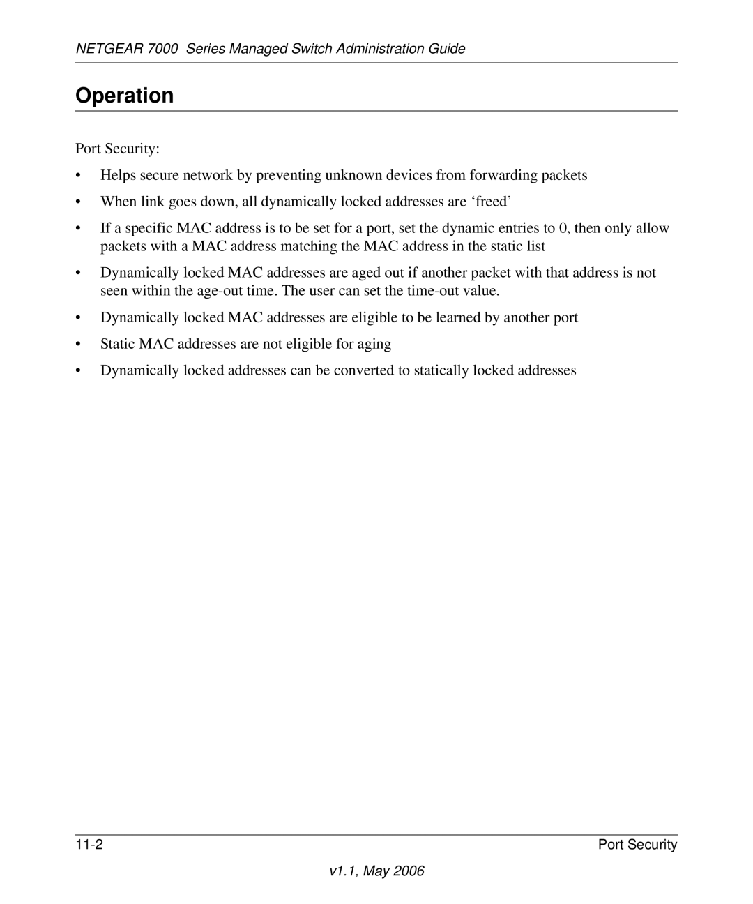 NETGEAR 7000 manual Operation 