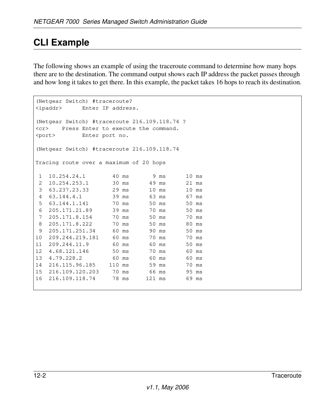 NETGEAR 7000 manual Traceroute 