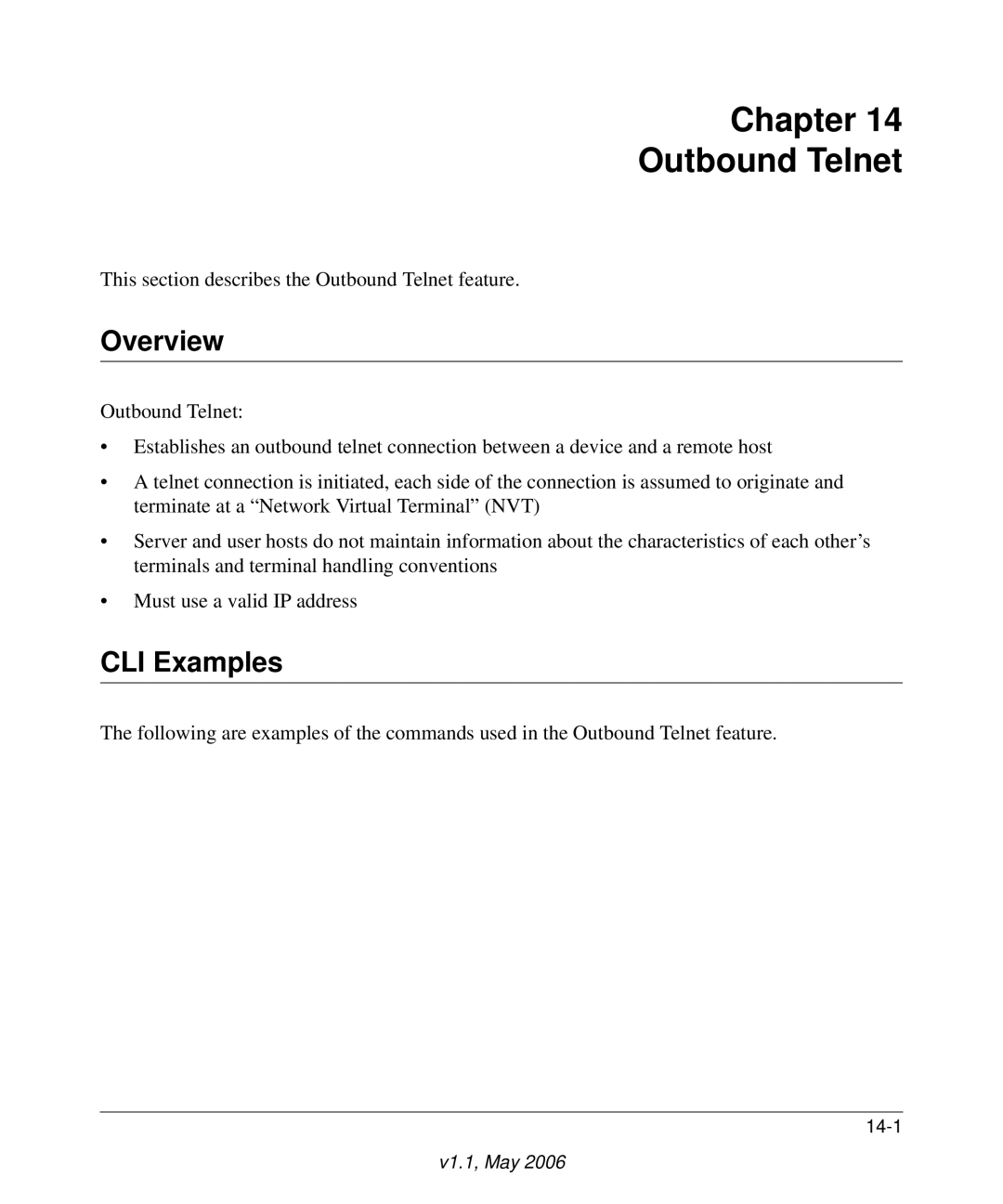 NETGEAR 7000 manual Chapter Outbound Telnet, Overview 