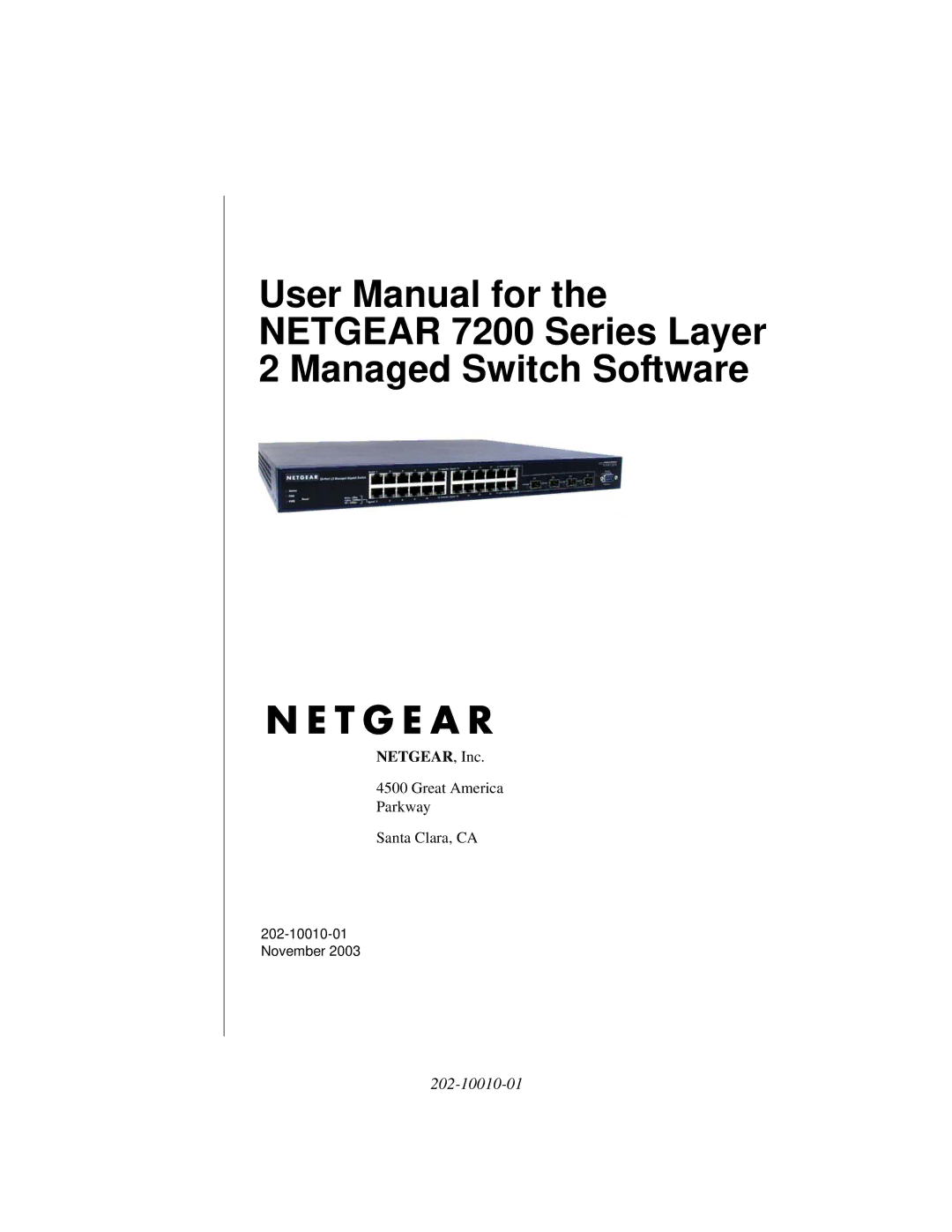 NETGEAR 7200 Series user manual 202-10010-01 