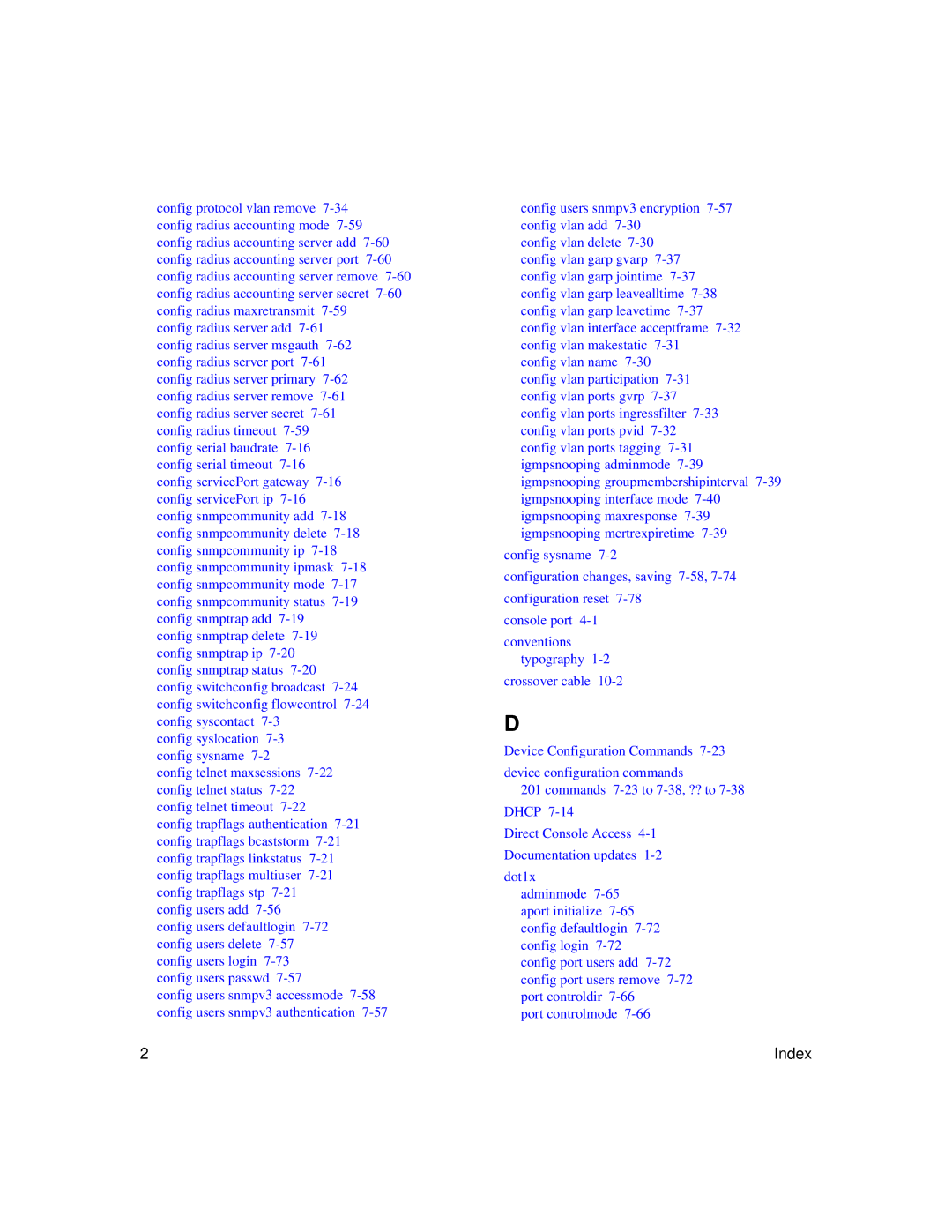 NETGEAR 7200 Series user manual Index 