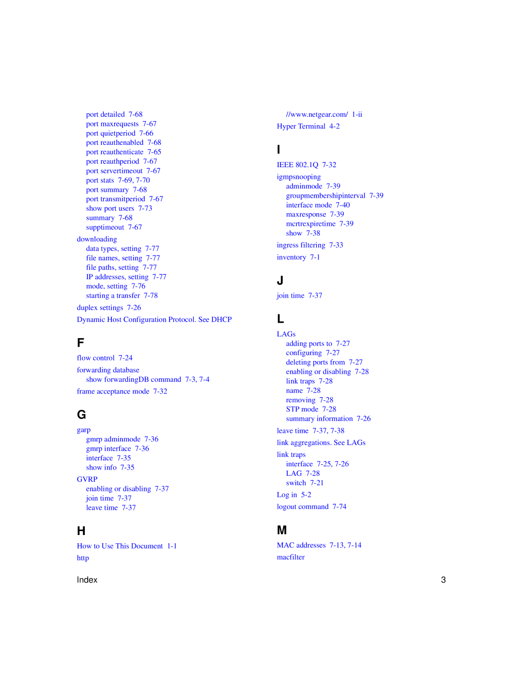 NETGEAR 7200 Series user manual Gvrp 