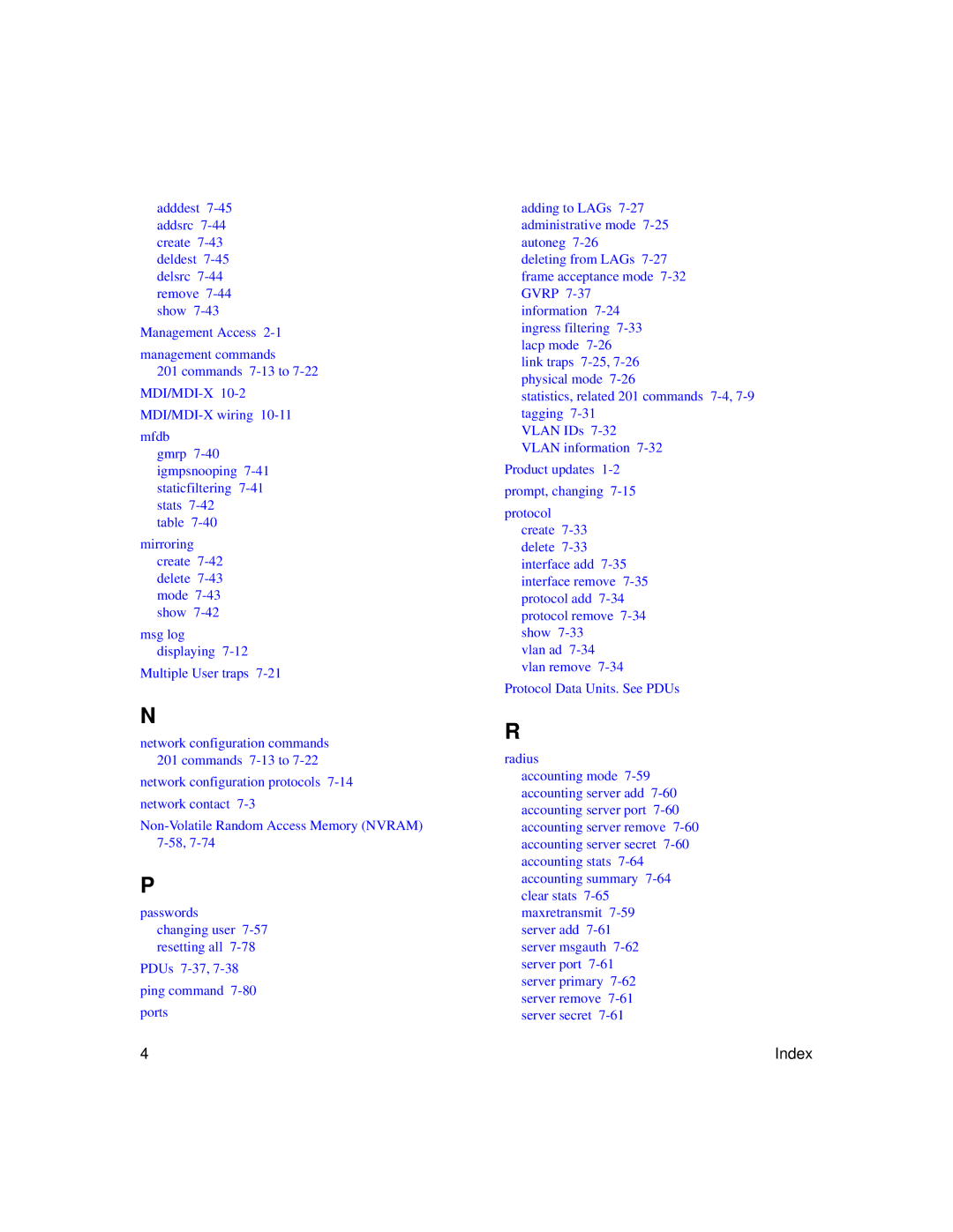 NETGEAR 7200 Series user manual Index 