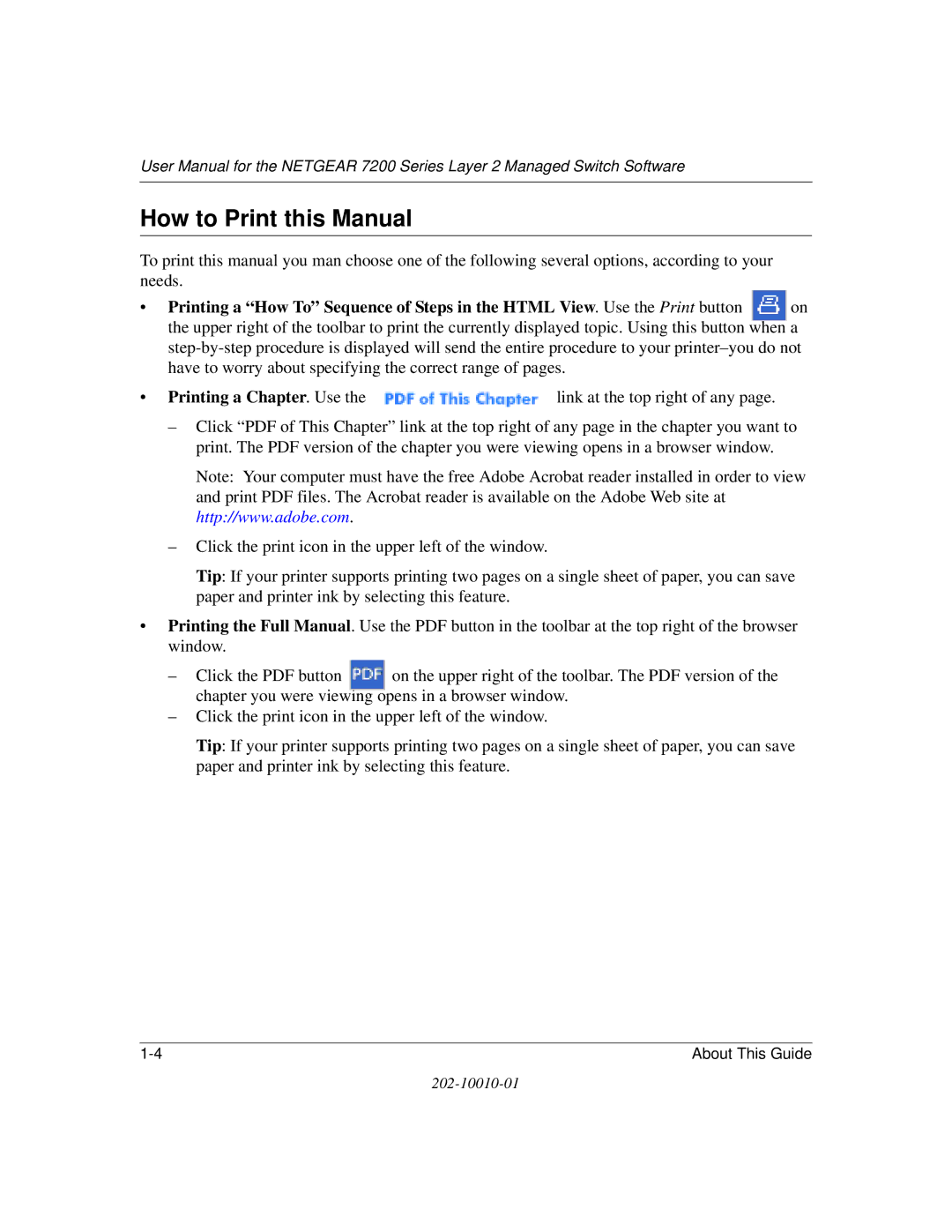 NETGEAR 7200 Series user manual How to Print this Manual 