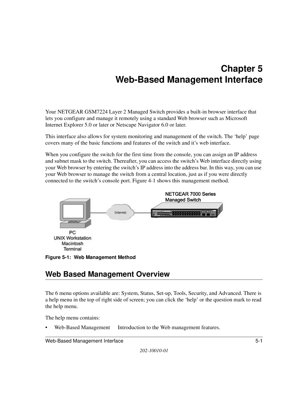 NETGEAR 7200 Series user manual Chapter Web-Based Management Interface, Web Based Management Overview 