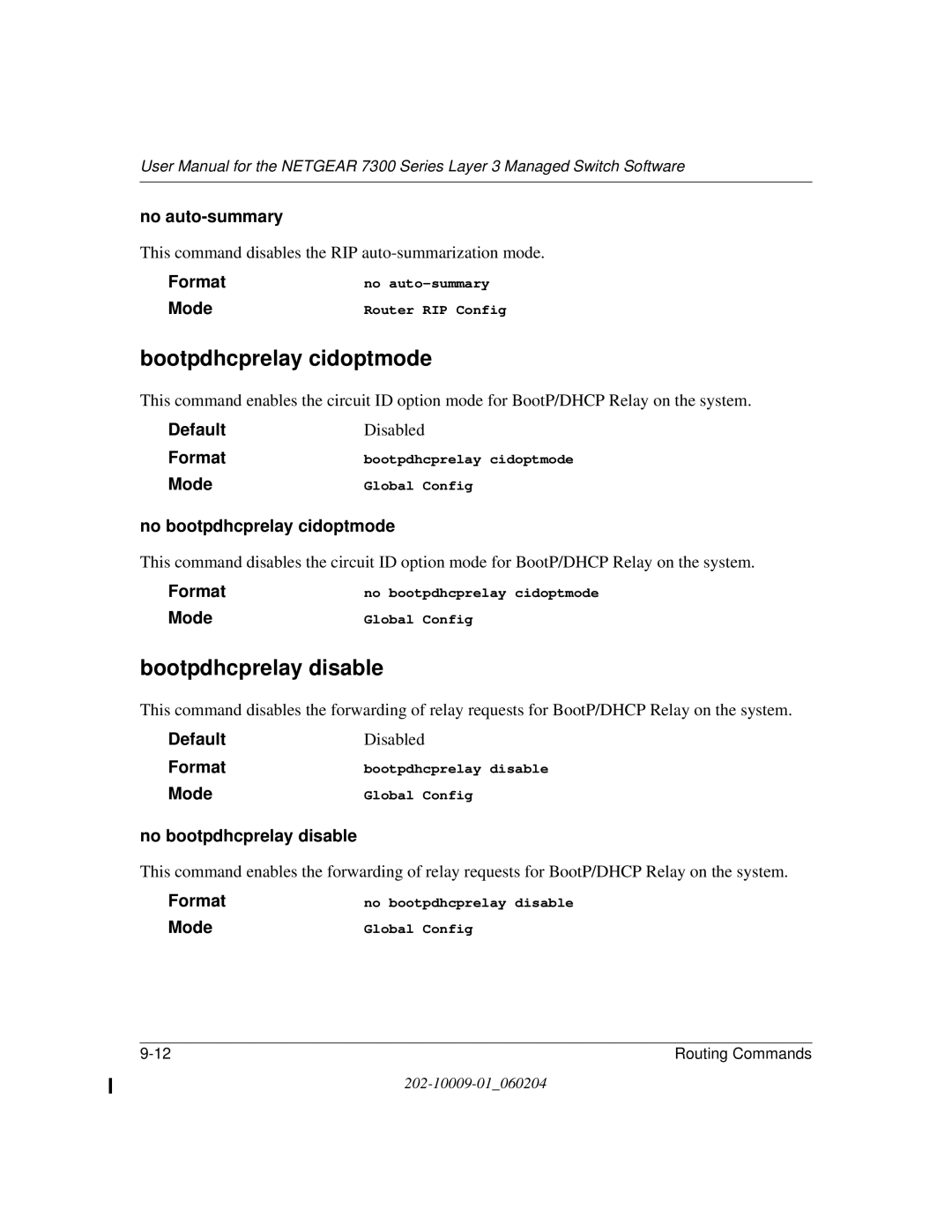 NETGEAR 7300 Series user manual Routing Commands 