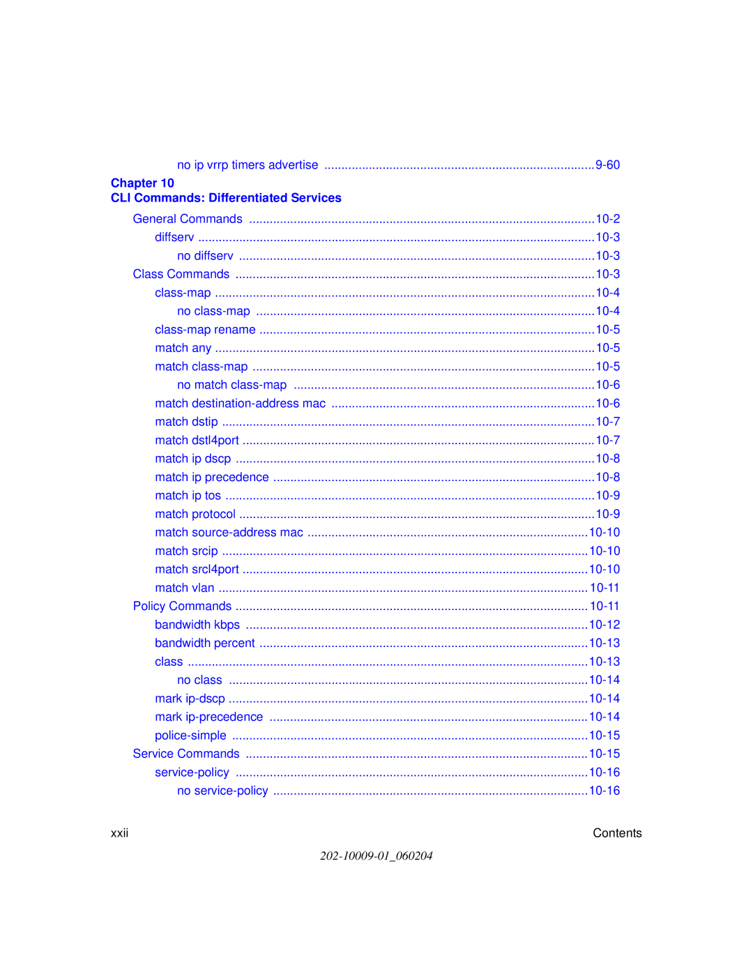 NETGEAR 7300 Series user manual Chapter CLI Commands Differentiated Services 