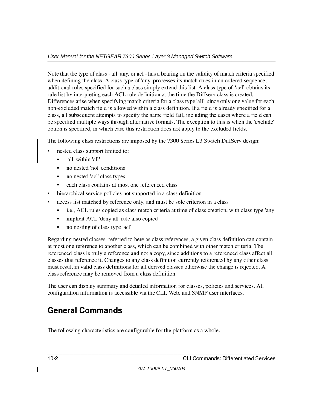 NETGEAR 7300 Series user manual General Commands 