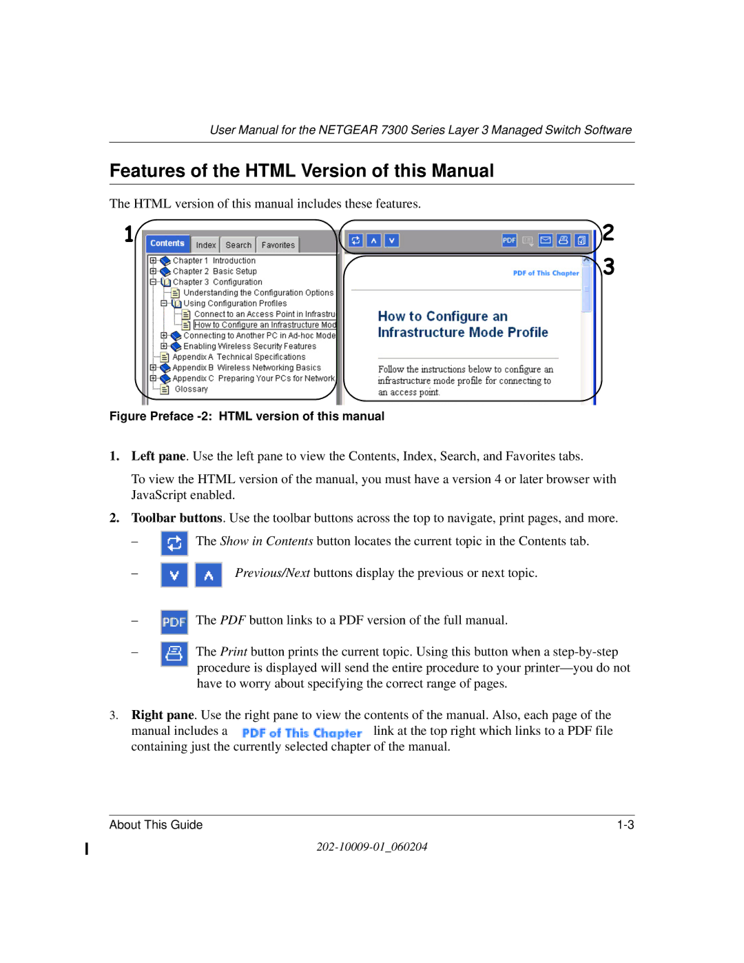 NETGEAR 7300 Series user manual Features of the Html Version of this Manual, Figure Preface -2 Html version of this manual 