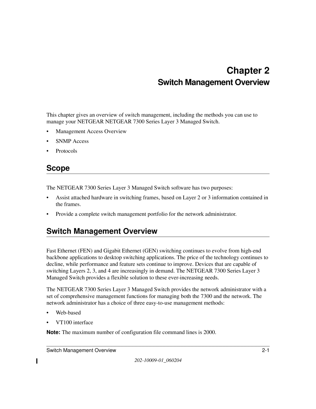 NETGEAR 7300 Series user manual Scope, Switch Management Overview 