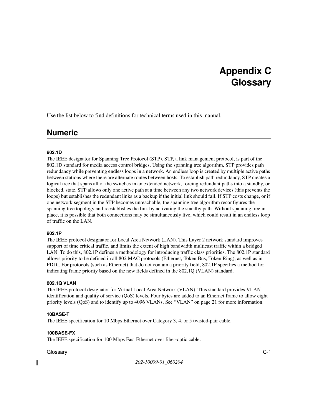 NETGEAR 7300 Series user manual Appendix C Glossary, Numeric 