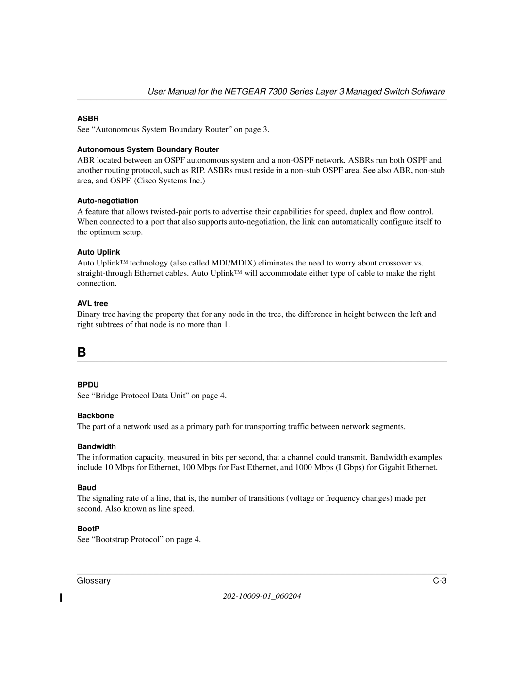 NETGEAR 7300 Series user manual See Autonomous System Boundary Router on 