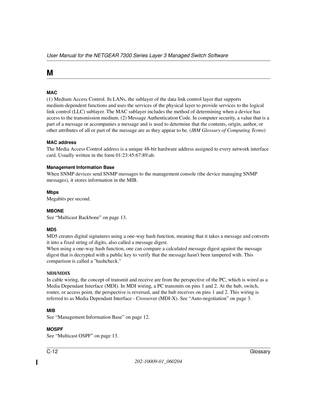 NETGEAR 7300 Series user manual Megabits per second 