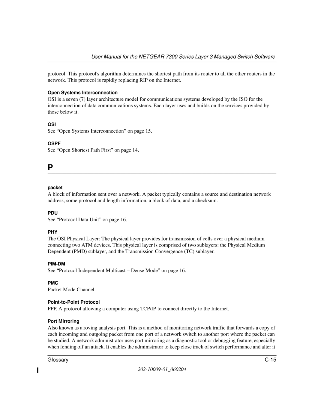 NETGEAR 7300 Series user manual See Open Systems Interconnection on 