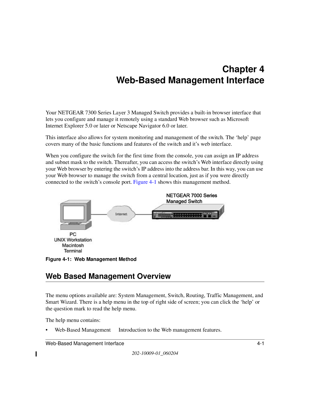 NETGEAR 7300 Series user manual Chapter Web-Based Management Interface, Web Based Management Overview 