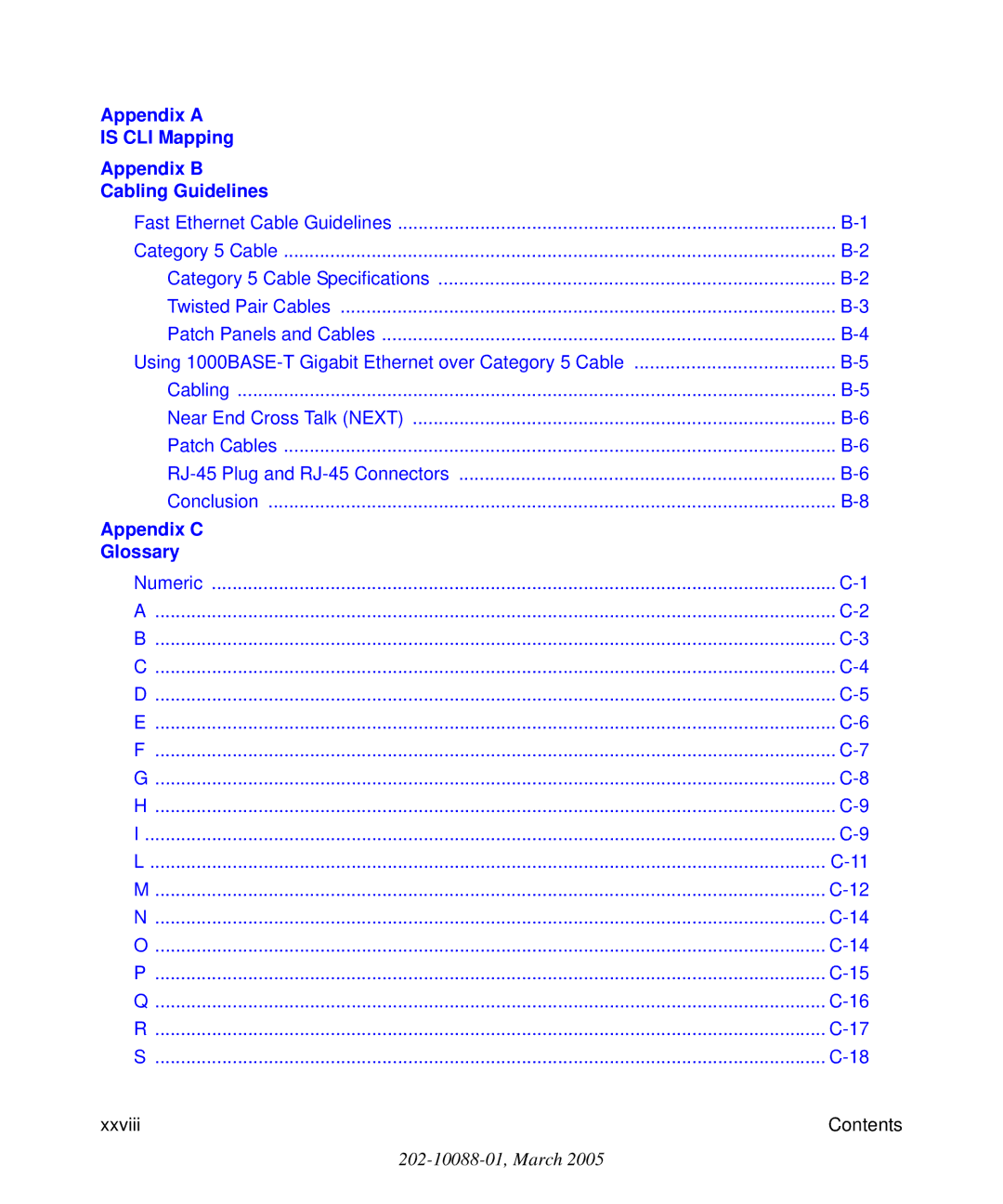 NETGEAR 7300S manual Appendix a Is CLI Mapping Appendix B Cabling Guidelines 