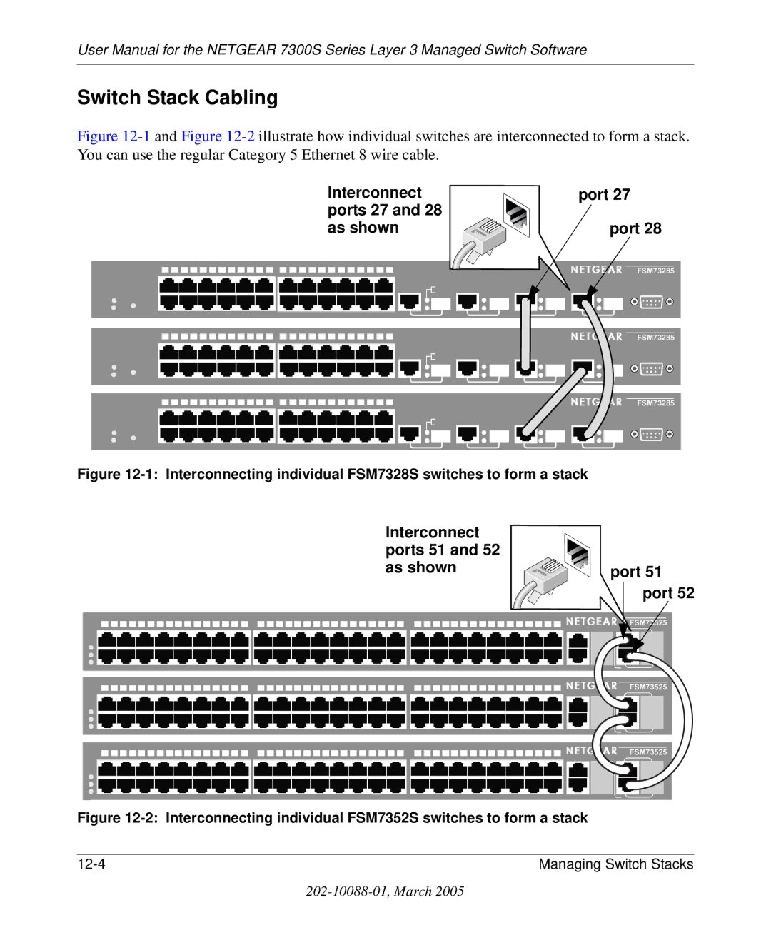 NETGEAR 7300S manual Interconnect Ports 51 As shown 