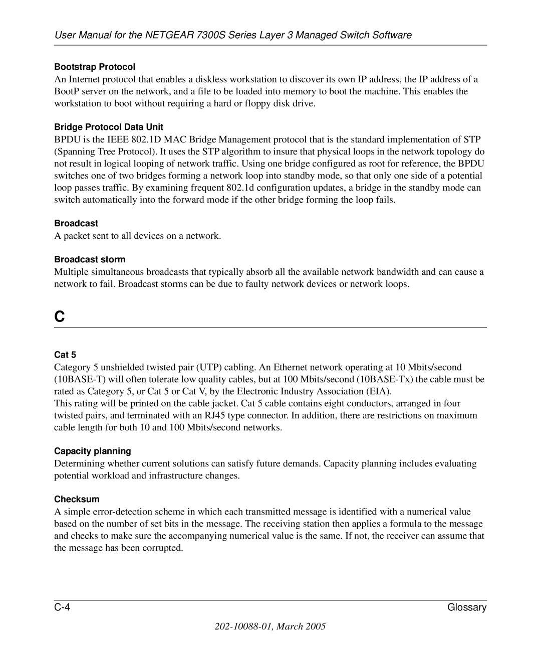 NETGEAR 7300S manual Packet sent to all devices on a network 