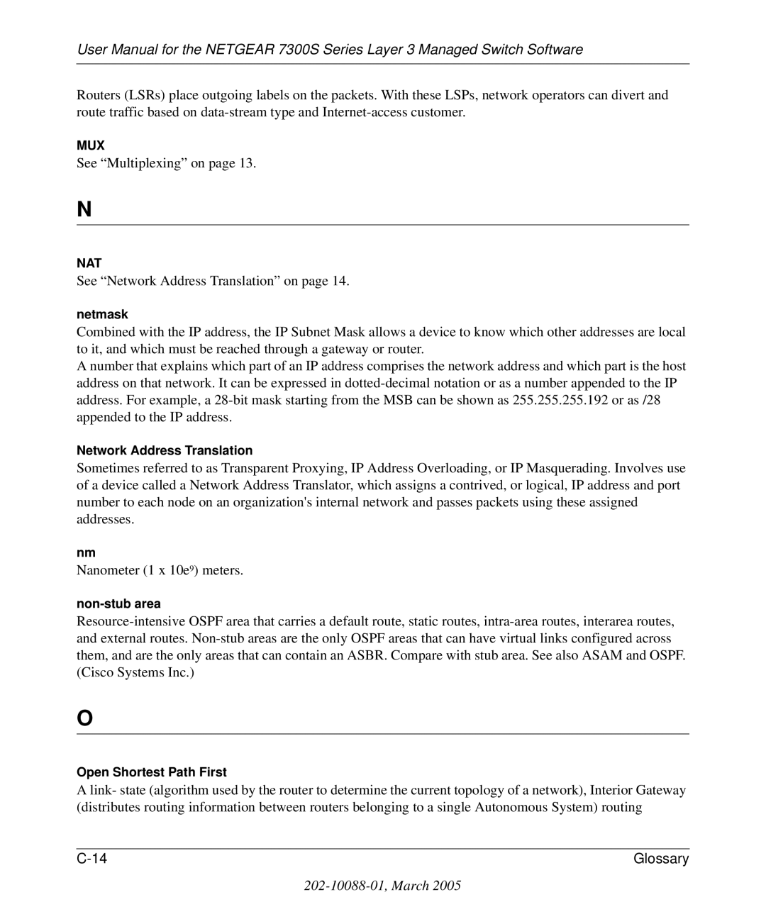 NETGEAR 7300S manual See Multiplexing on 