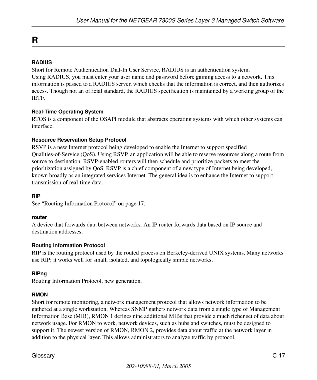 NETGEAR 7300S manual See Routing Information Protocol on 