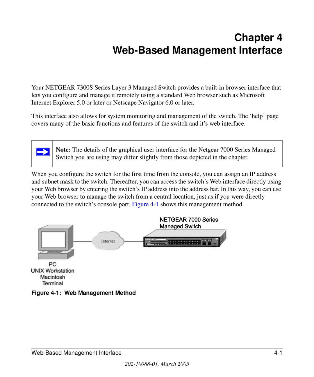 NETGEAR 7300S manual Chapter Web-Based Management Interface 