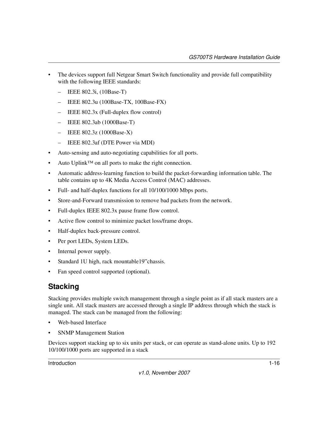 NETGEAR 724TS, 748TS manual Stacking 