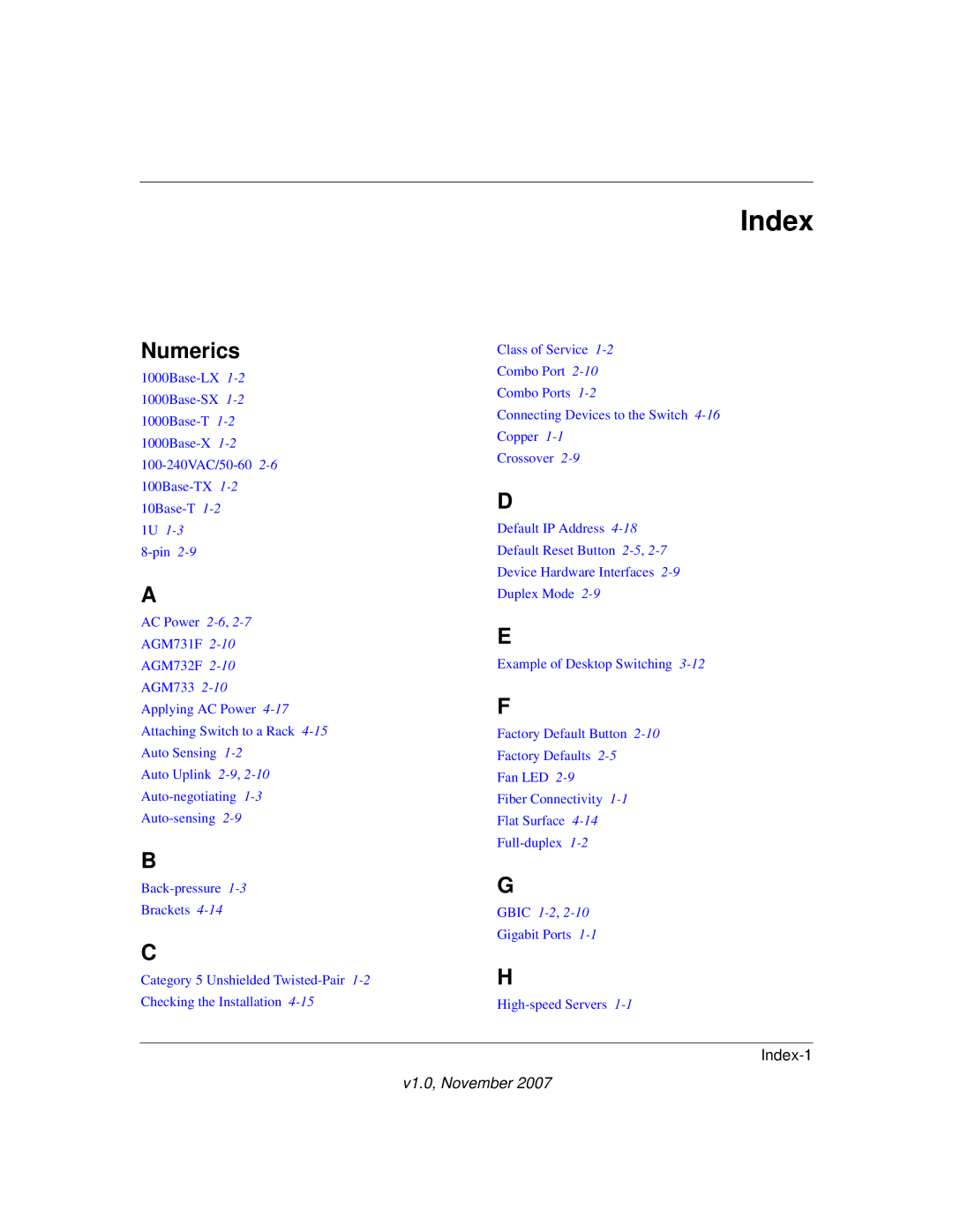 NETGEAR 724TS, 748TS manual Index, Numerics 