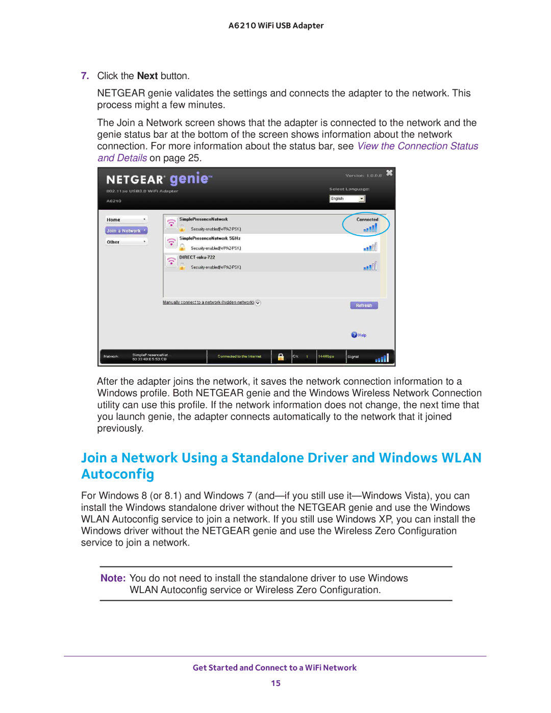 NETGEAR A6210 user manual Get Started and Connect to a WiFi Network 