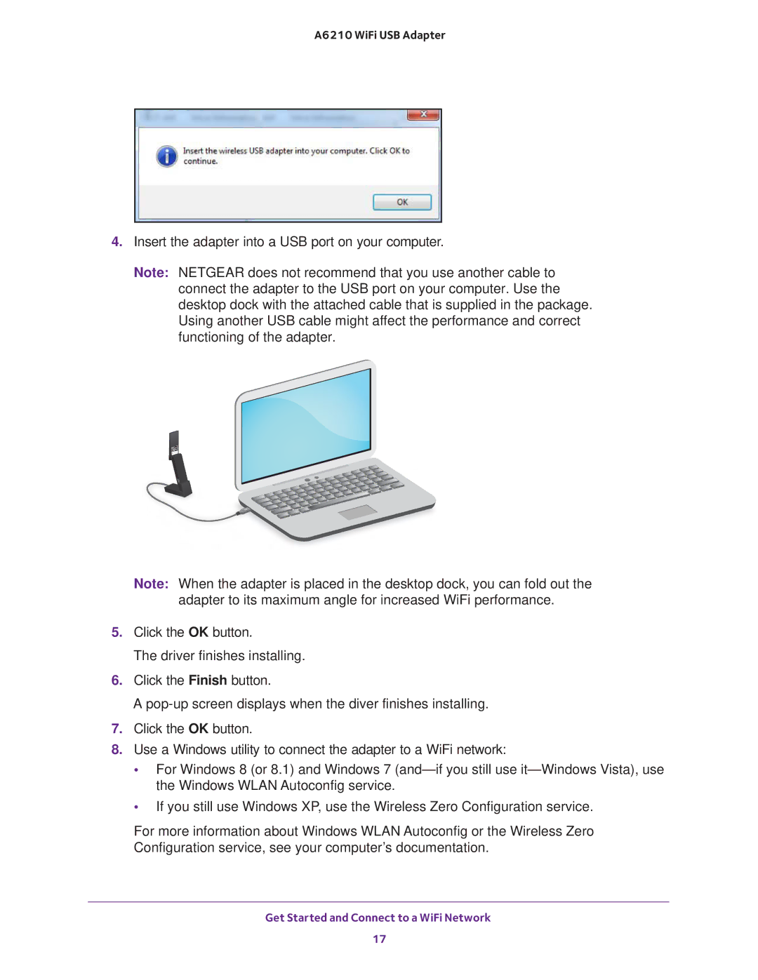 NETGEAR A6210 user manual Get Started and Connect to a WiFi Network 