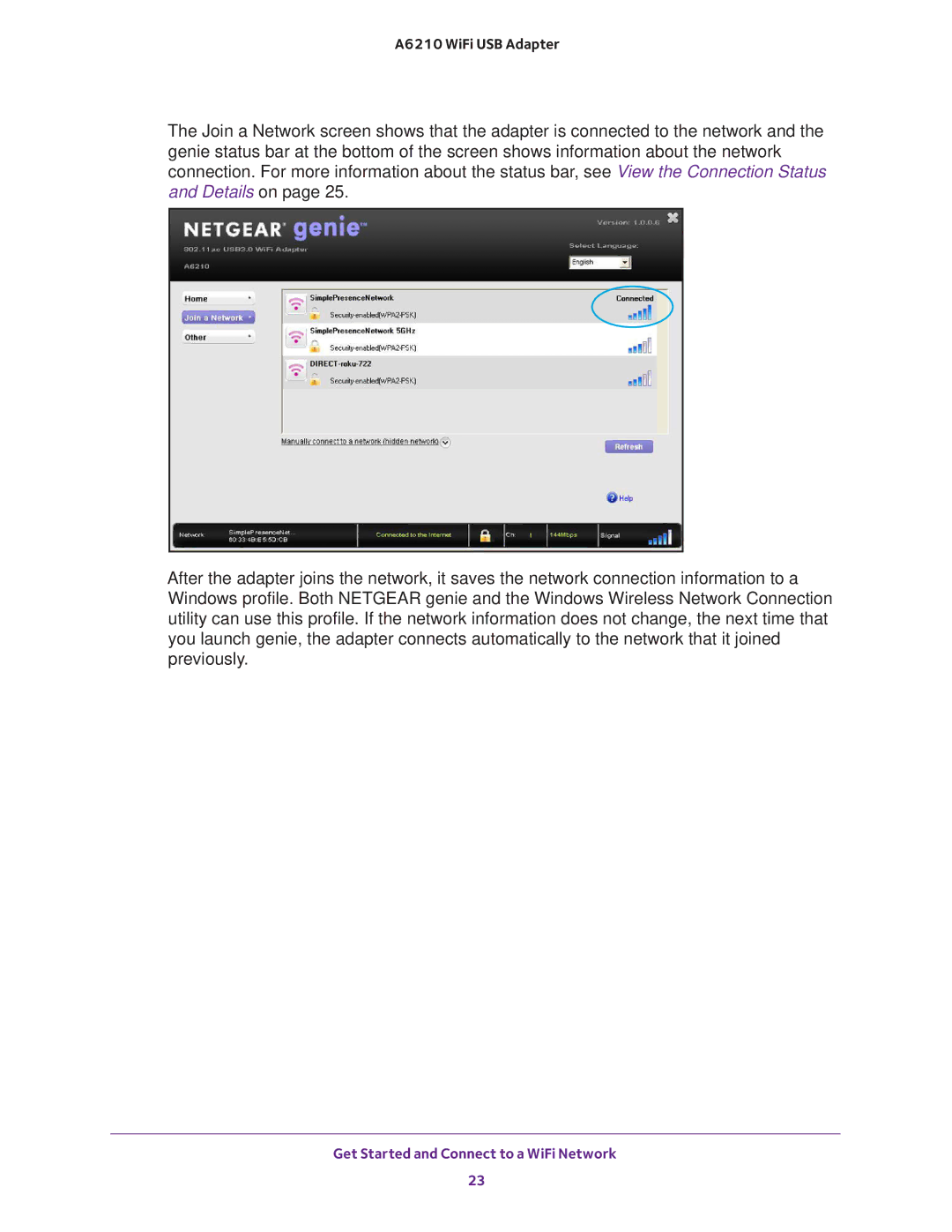 NETGEAR A6210 user manual Get Started and Connect to a WiFi Network 