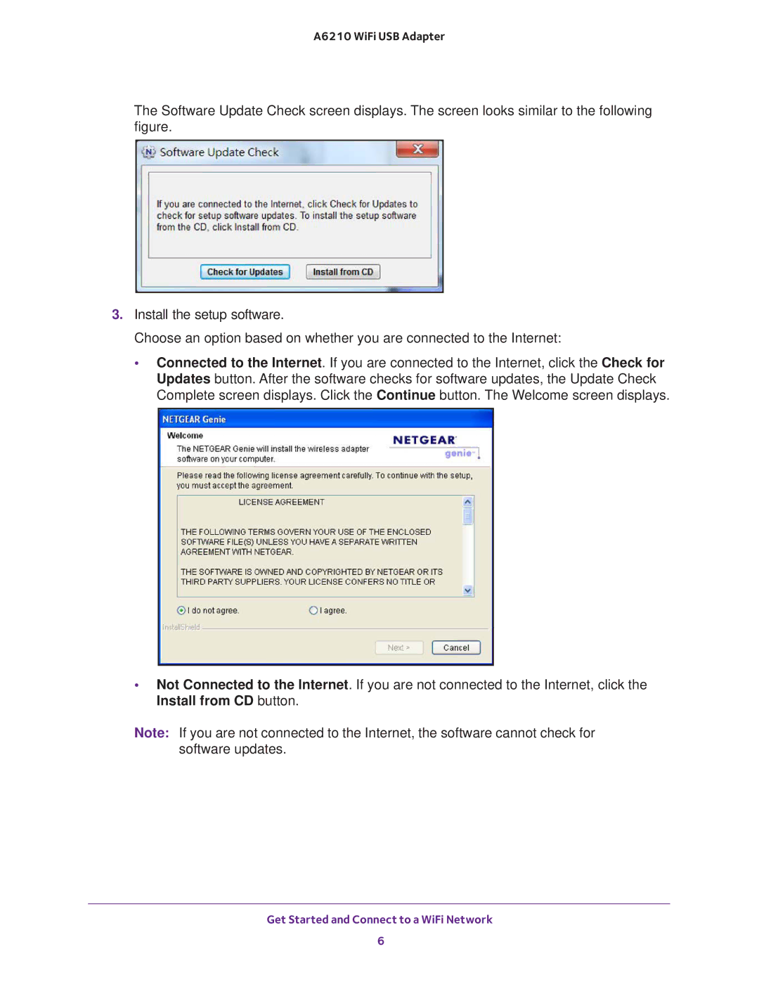 NETGEAR A6210 user manual Get Started and Connect to a WiFi Network 