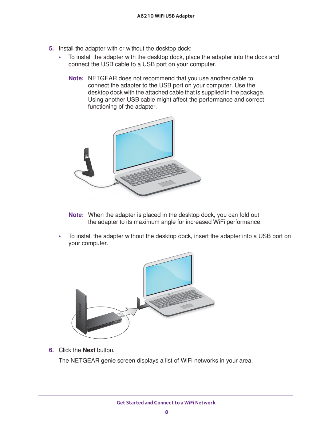 NETGEAR A6210 user manual Get Started and Connect to a WiFi Network 