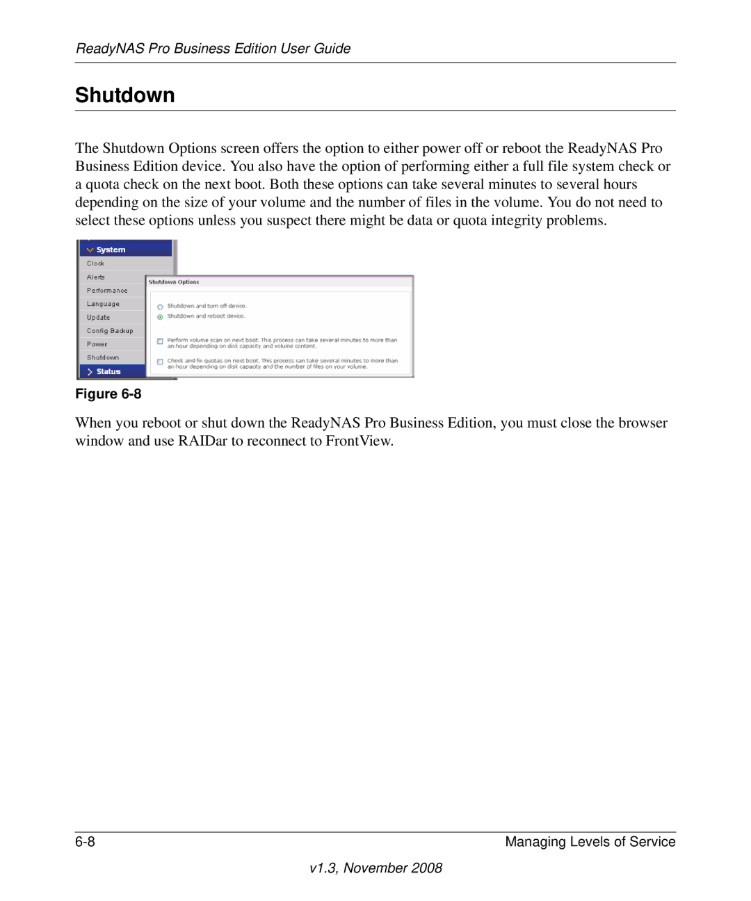 NETGEAR Business Edition manual Shutdown 