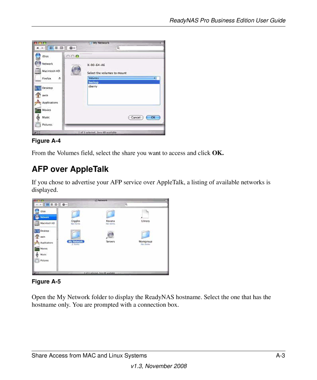 NETGEAR Business Edition manual AFP over AppleTalk, Figure A-4 