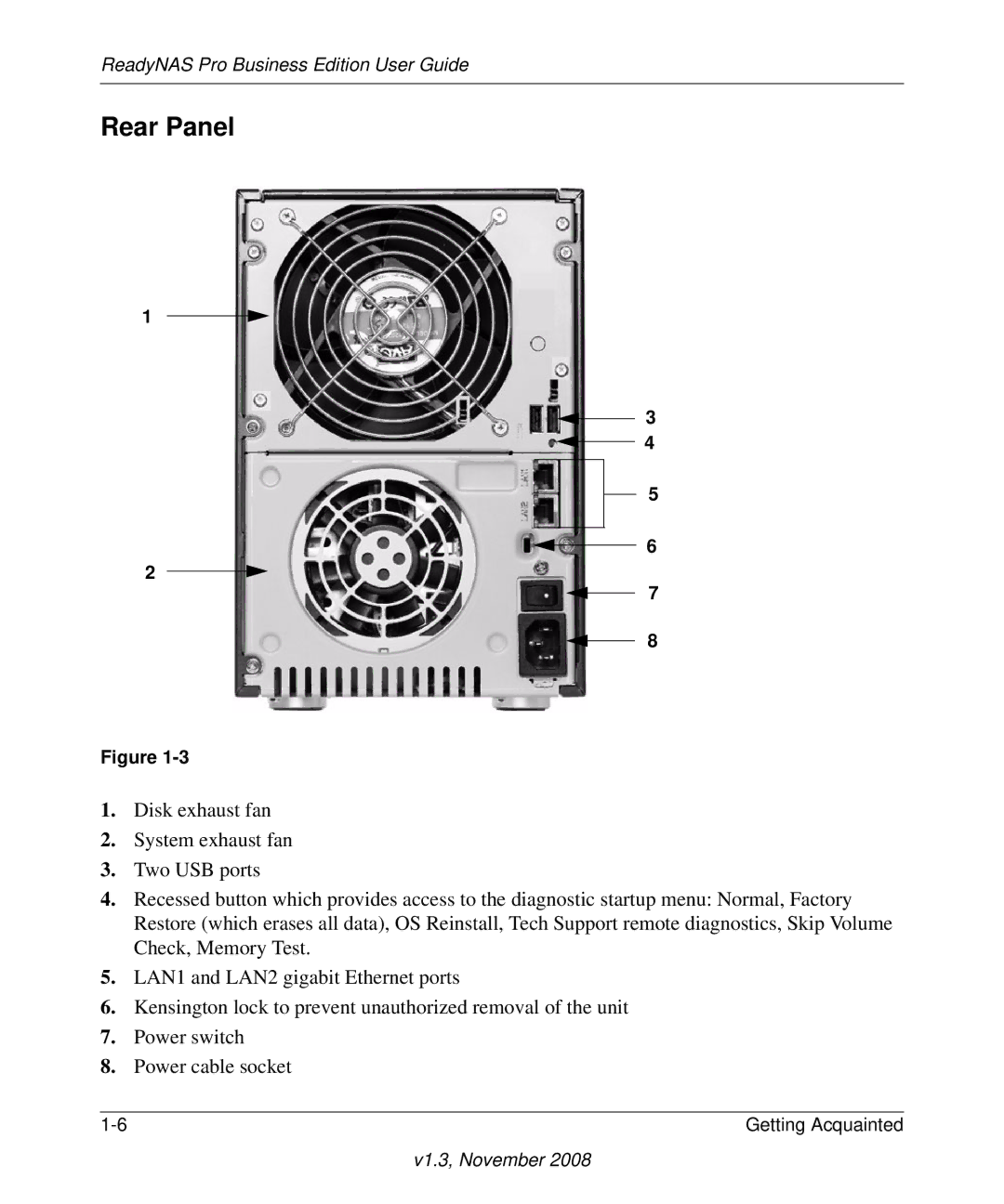 NETGEAR Business Edition manual Rear Panel 