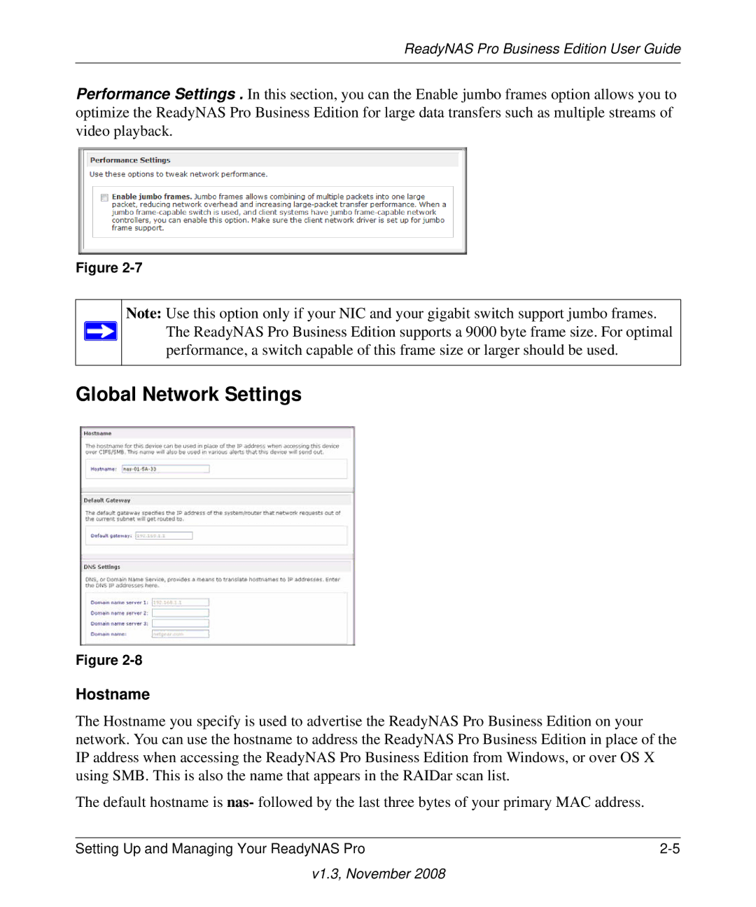 NETGEAR Business Edition manual Global Network Settings, Hostname 