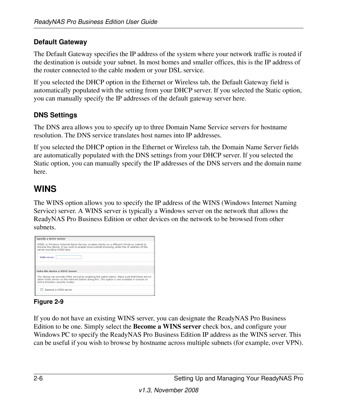 NETGEAR Business Edition manual Default Gateway, DNS Settings 