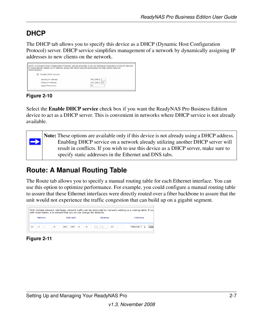 NETGEAR Business Edition manual Dhcp, Route a Manual Routing Table 