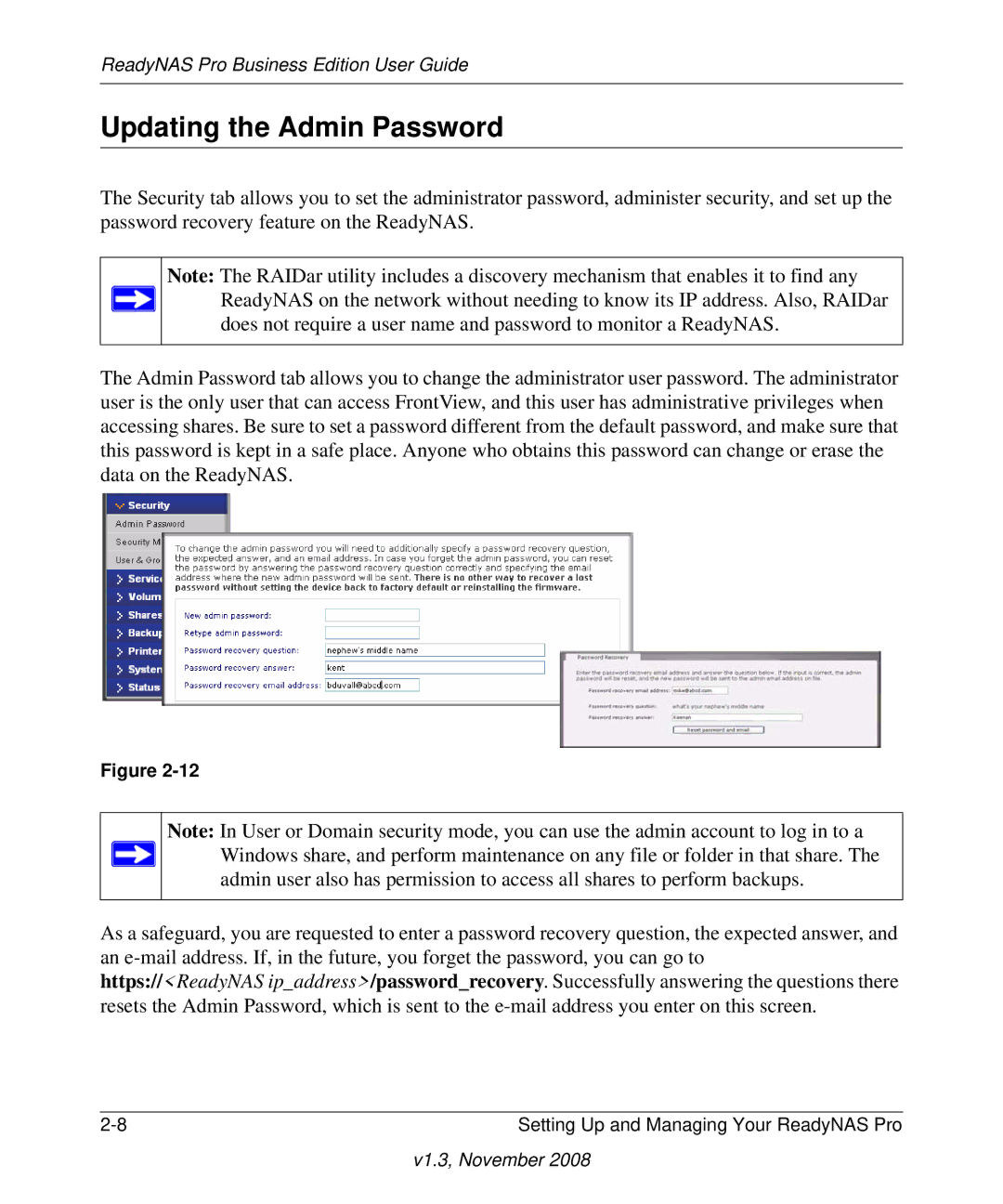 NETGEAR Business Edition manual Updating the Admin Password 