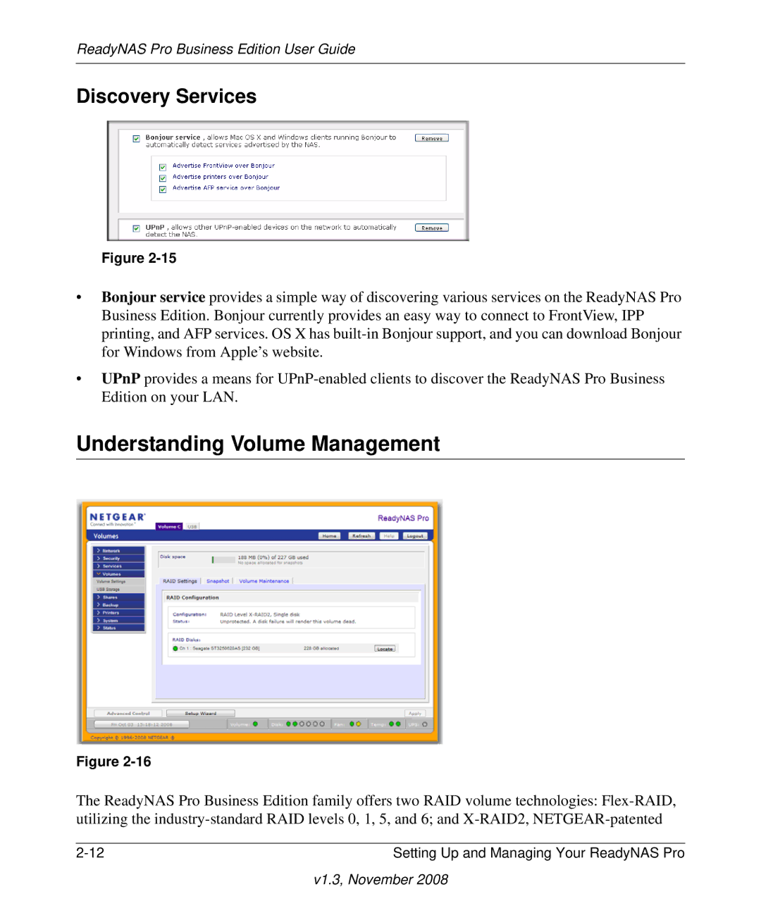 NETGEAR Business Edition manual Understanding Volume Management, Discovery Services 