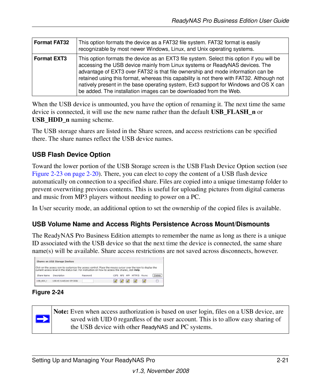 NETGEAR Business Edition manual USB Flash Device Option, Format FAT32 