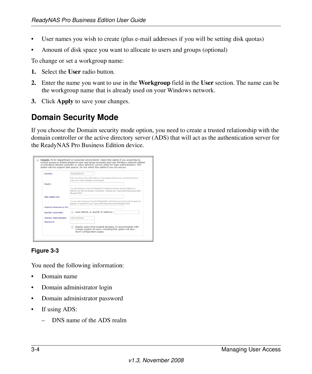 NETGEAR Business Edition manual Domain Security Mode 