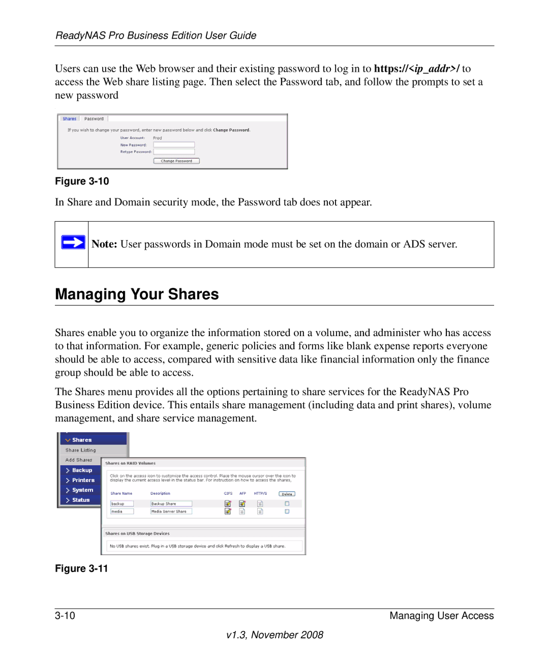 NETGEAR Business Edition manual Managing Your Shares 