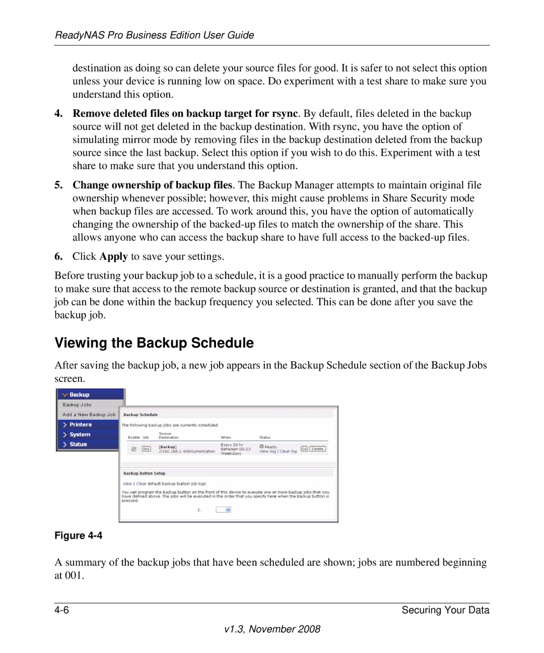 NETGEAR Business Edition manual Viewing the Backup Schedule 