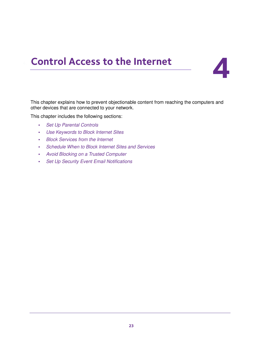 NETGEAR C6300 user manual Control Access to the Internet 