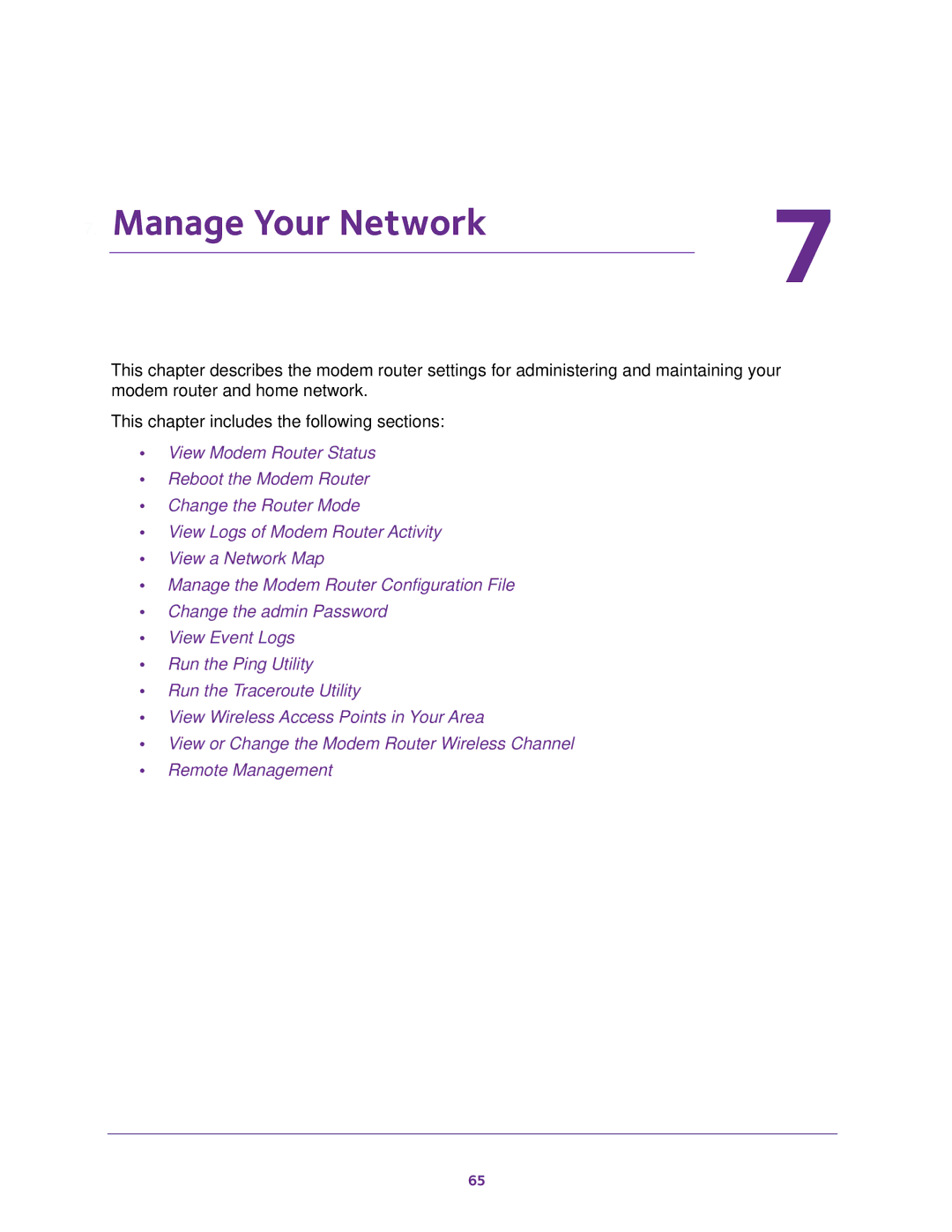 NETGEAR C6300 user manual Manage Your Network 