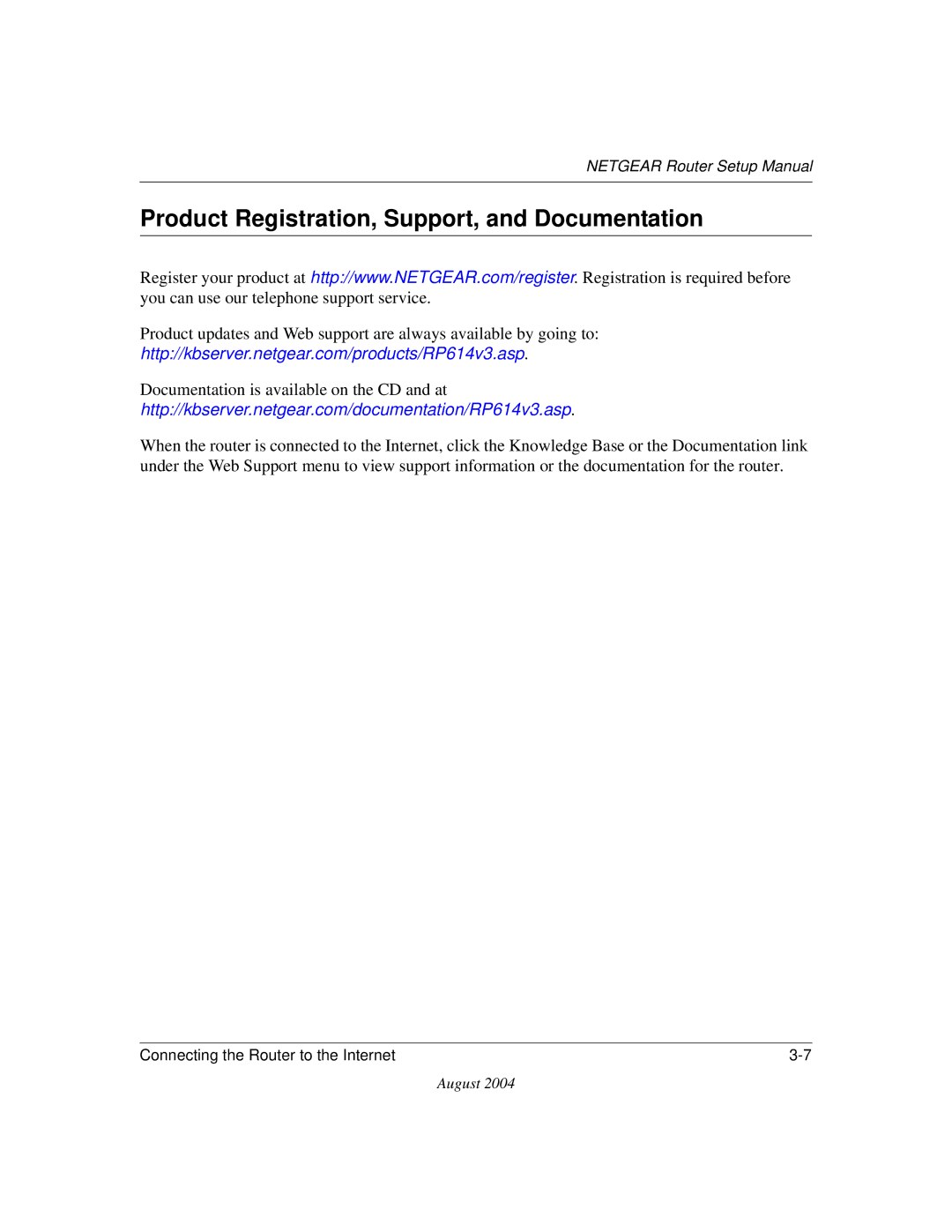 NETGEAR CA 95054 manual Product Registration, Support, and Documentation 