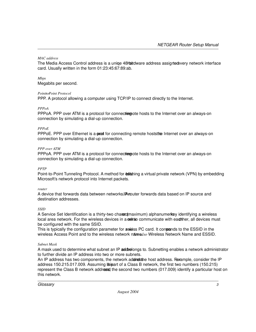 NETGEAR CA 95054 manual Megabits per second 