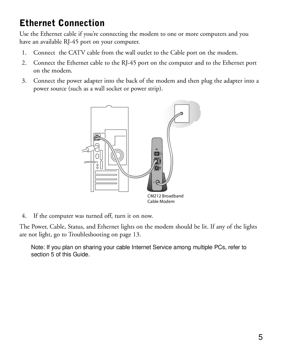 NETGEAR CM212 manual Cableusb 