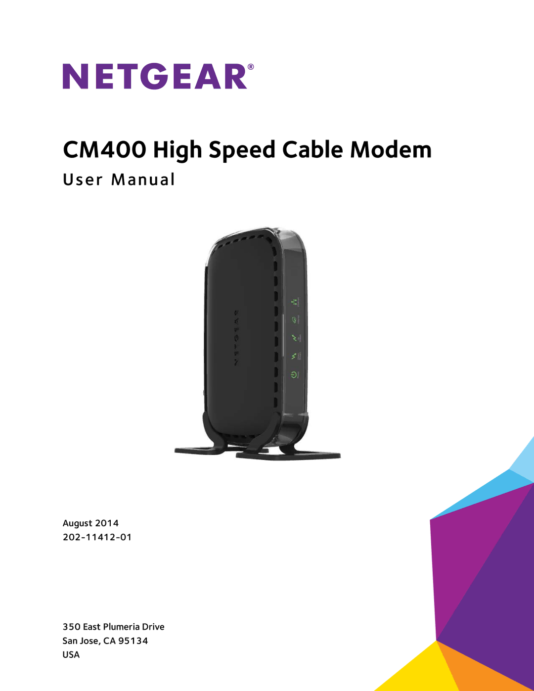 NETGEAR user manual CM400 High Speed Cable Modem 